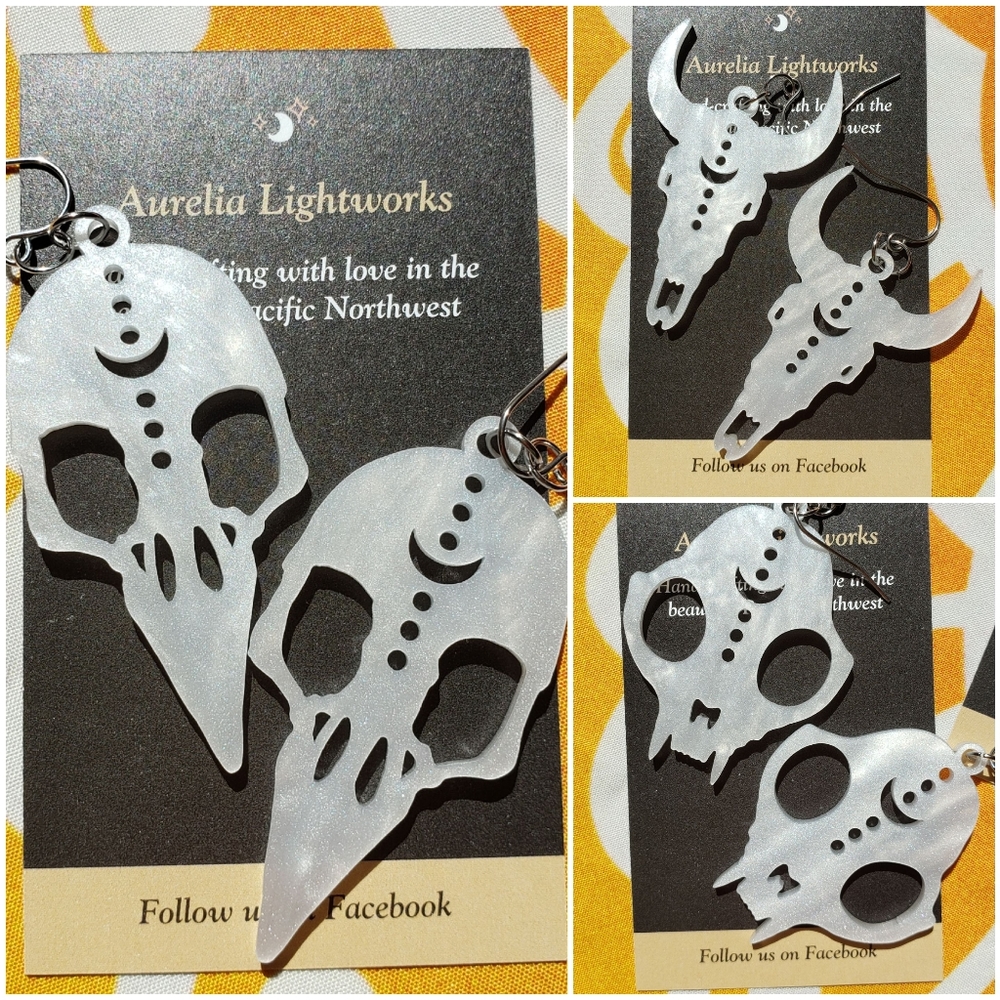 Gothic animal skull earrings